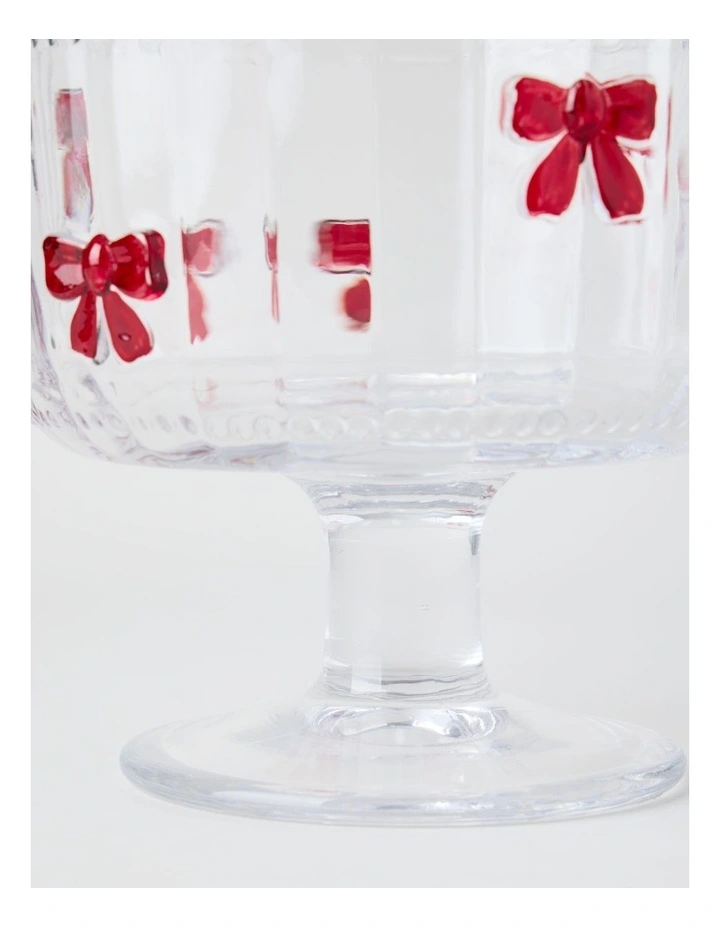 Embossed Bow Trifle Bowl in Red image 3