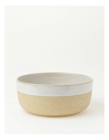 Esperance Wiped Edge Deep Bowl in White/Sand