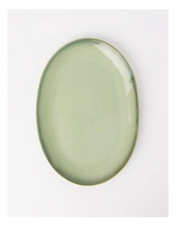 Esperance Celadon Wiped Edge Oval Platter in Green
