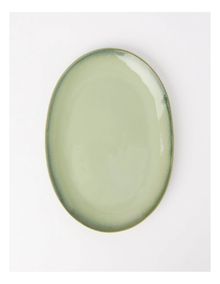 Esperance Celadon Wiped Edge Oval Platter in Green image 2