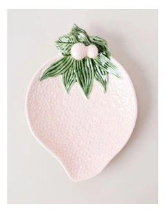 Strawberry Serving Platter in Pink