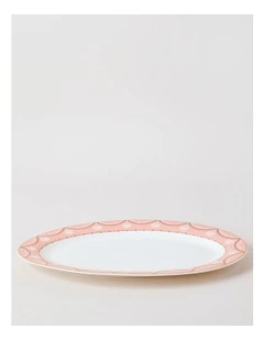 Cordelia Oval Platter in White/Pink