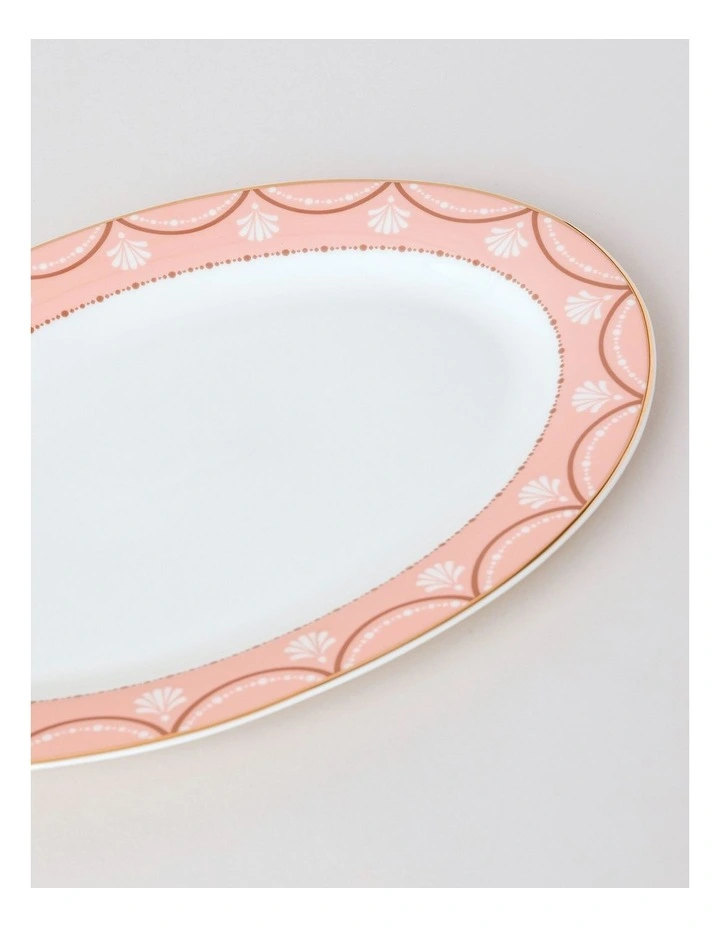Cordelia Oval Platter in White/Pink image 2