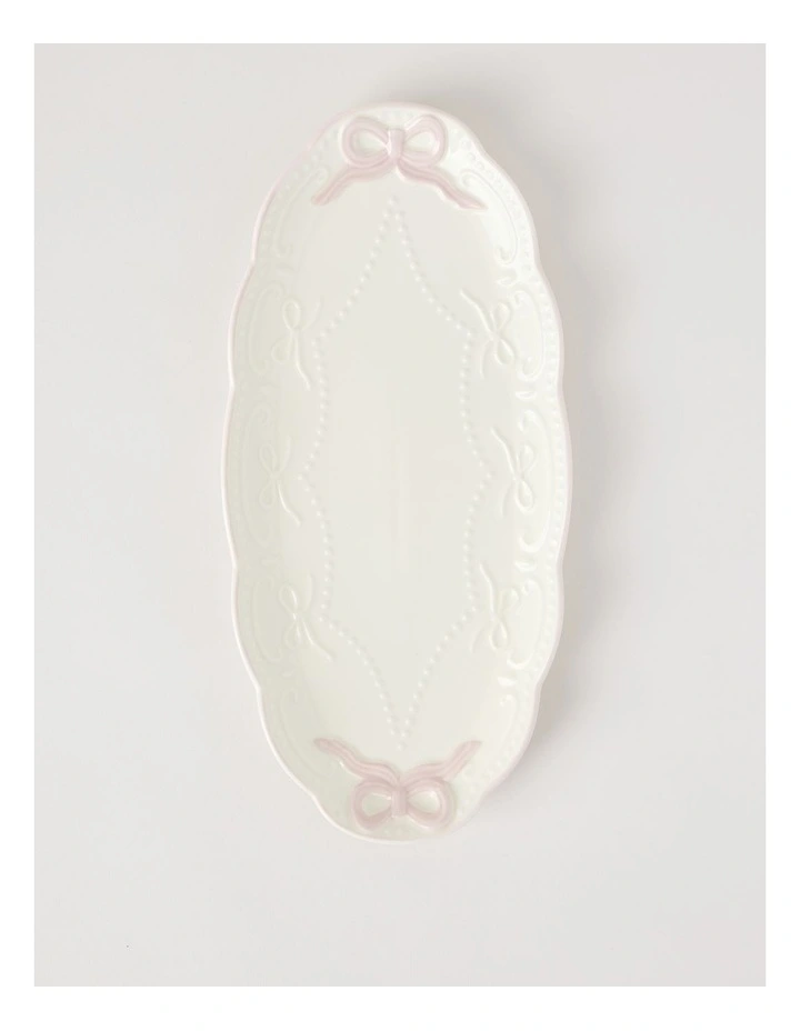 Bow Oval Platter Pink image 1
