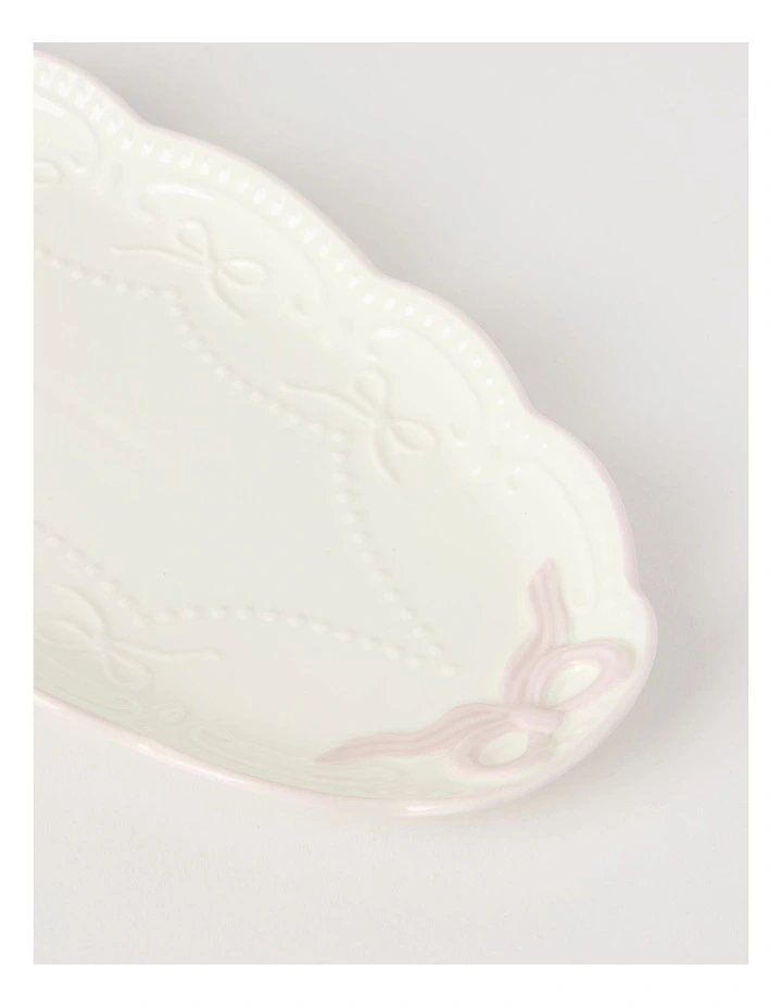 Bow Oval Platter Pink image 2