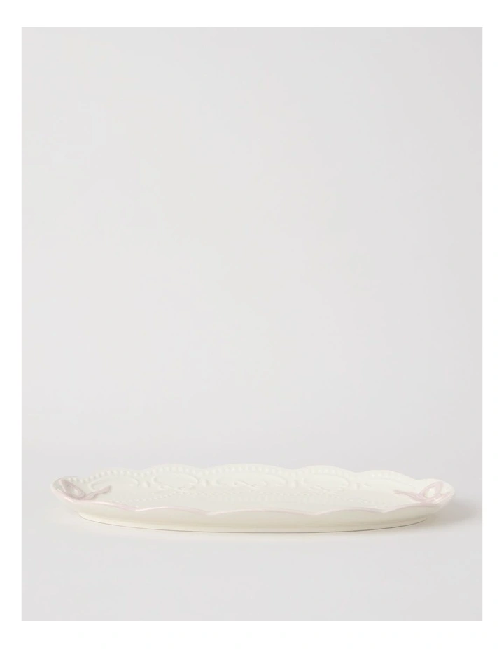 Bow Oval Platter Pink image 3