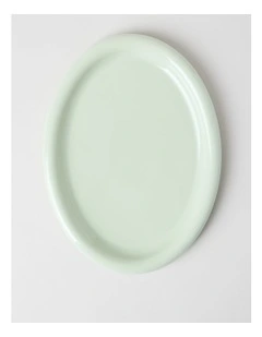 Bubble Oval Platter in Mint Green