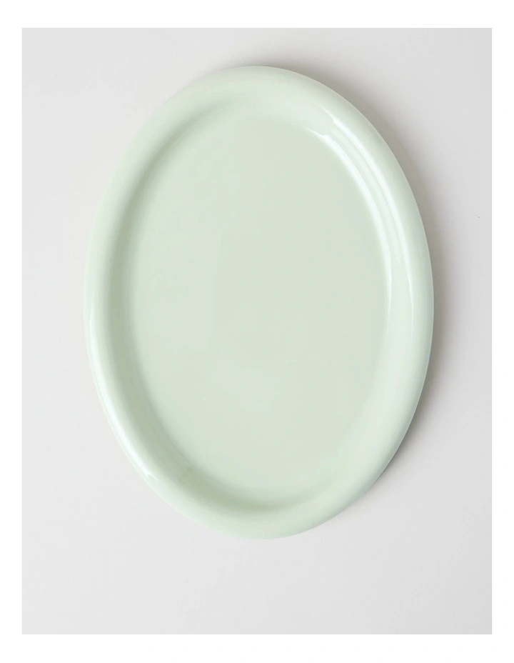 Bubble Oval Platter in Mint Green image 1
