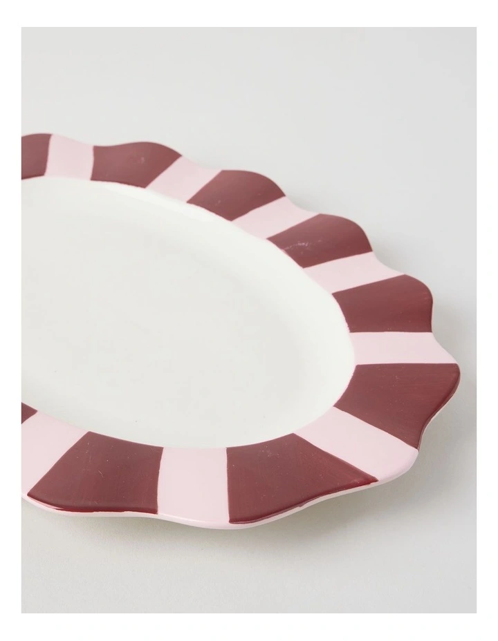 Cherry Coded Oval Striped Platter image 2