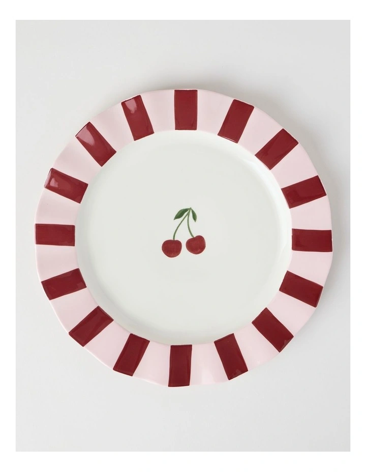 Cherry Coded Round Striped Platter image 1