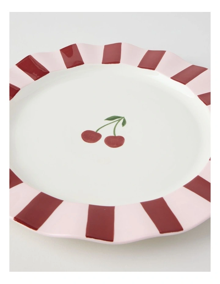 Cherry Coded Round Striped Platter image 2