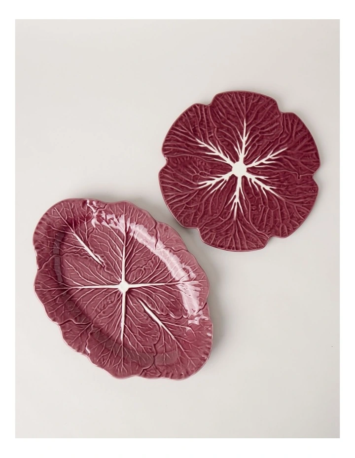 Cabbage Oval Serving Platter 37.5cm in Red image 4