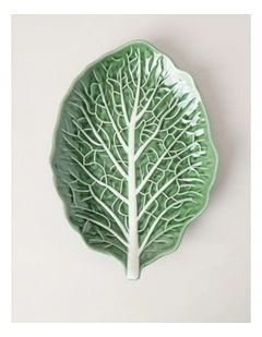 Cabbage Leaf Serving Platter 39cm Green