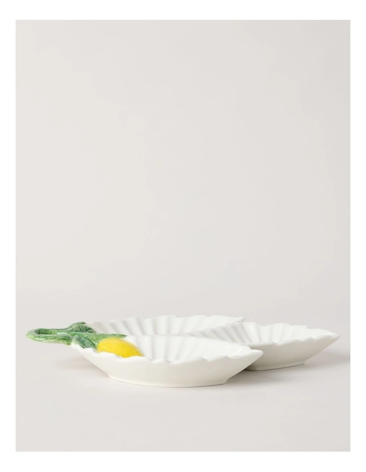 Ribbed Lemons Trio Leaf Dish 34cm image 3