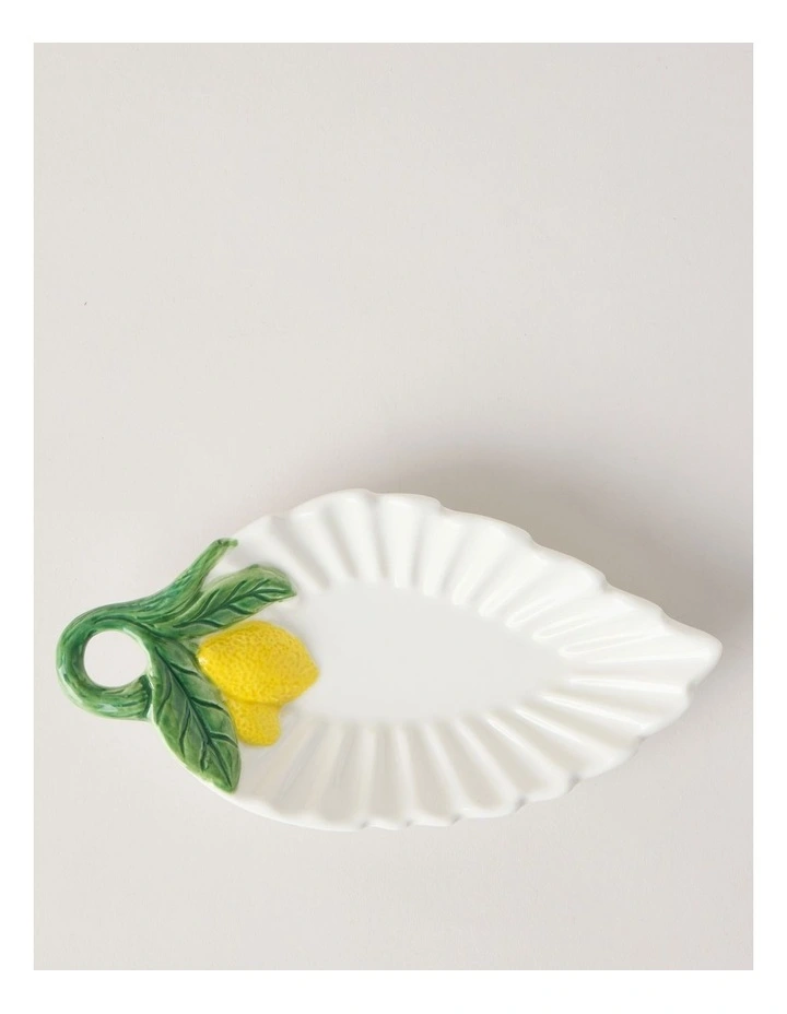 Ribbed Lemons Leaf Dish 34cm image 1