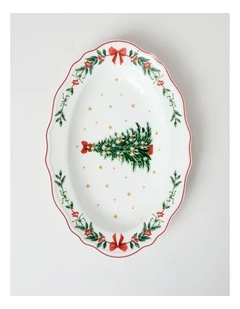 Heirloom Scalloped Oval Platter 35cm