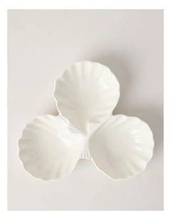 Nautilus Trio Shell Dish 24.8cm in White
