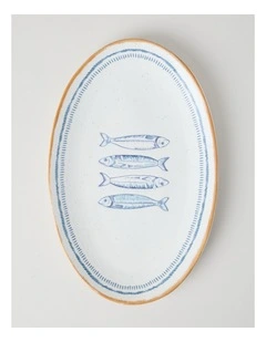 Pisces Oval Platter in White