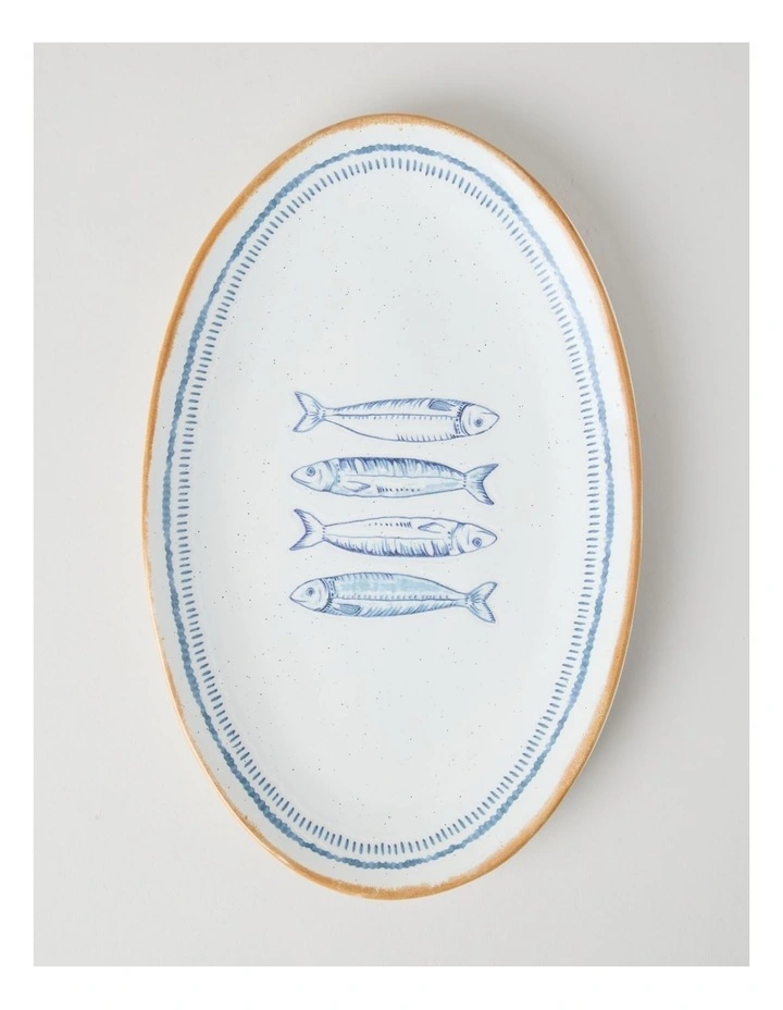 Pisces Oval Platter in White image 1