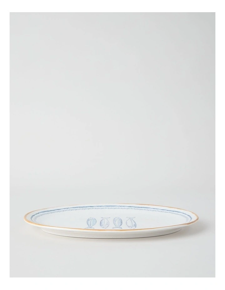Pisces Oval Platter in White image 4