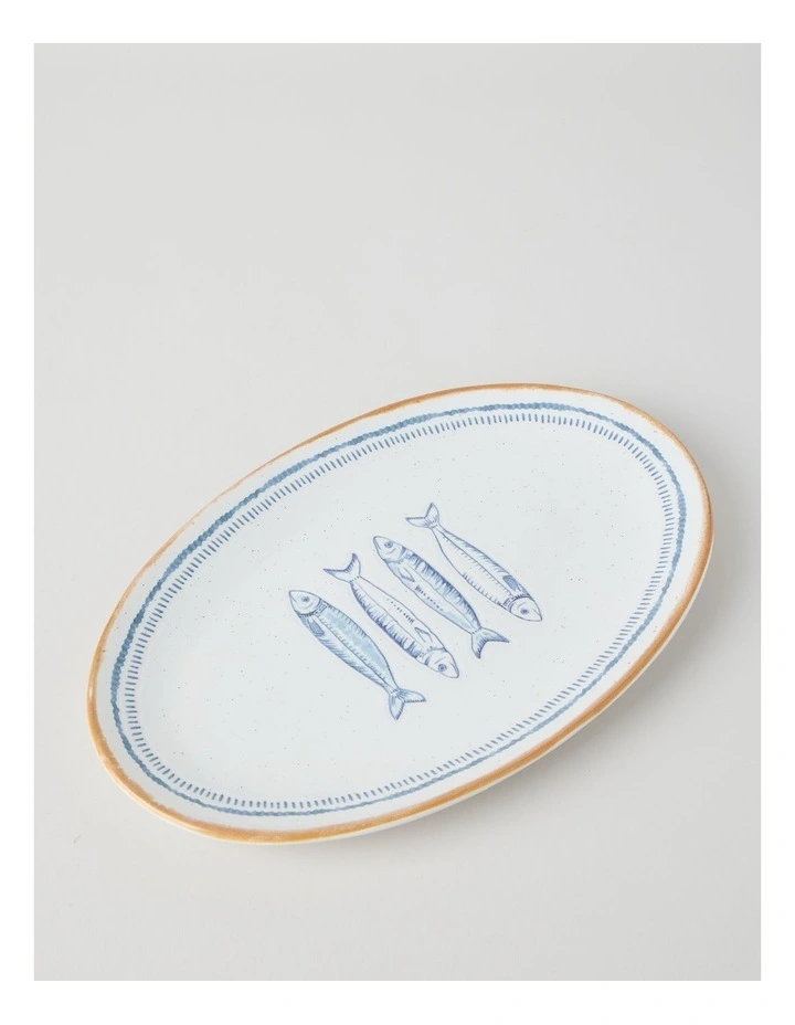 Pisces Oval Platter in White image 5