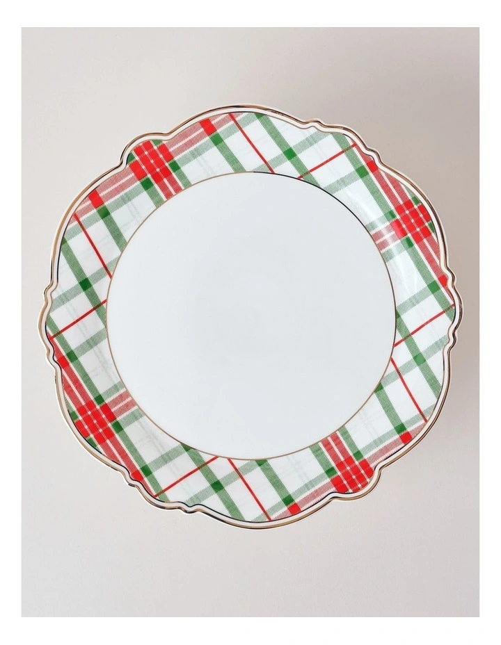 Christmas Tartan Footed Cake Stand in Multi image 3