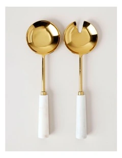 Wonderland Salad Server Set of 2 in Marble