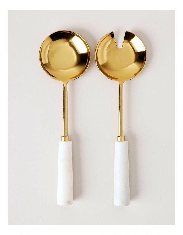 Wonderland Salad Server Set of 2 in Marble image 1