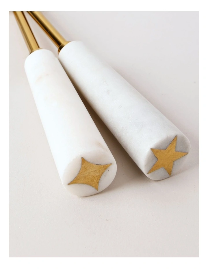 Wonderland Salad Server Set of 2 in Marble image 3