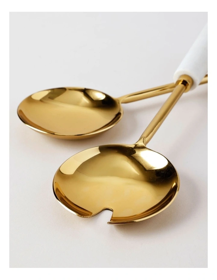 Wonderland Salad Server Set of 2 in Marble image 4