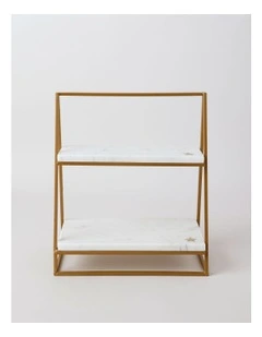 Wonderland 2 Tier Rectangular Stand in Marble