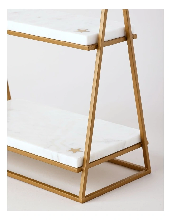 Wonderland 2 Tier Rectangular Stand in Marble image 3