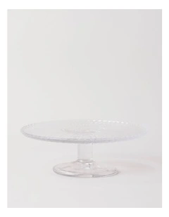 Honey Bee Pressed Glass Cake Stand in Clear