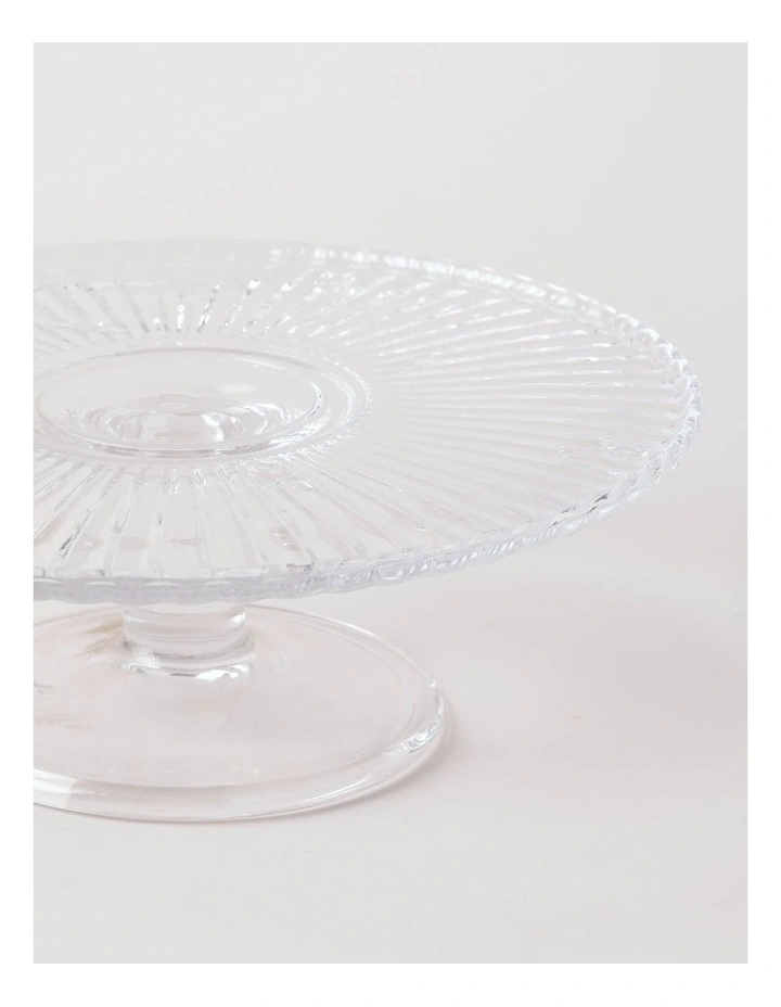 Honey Bee Pressed Glass Cake Stand in Clear image 2