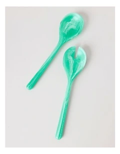 Pastel Brights Salad Server Set of 2 in Teal