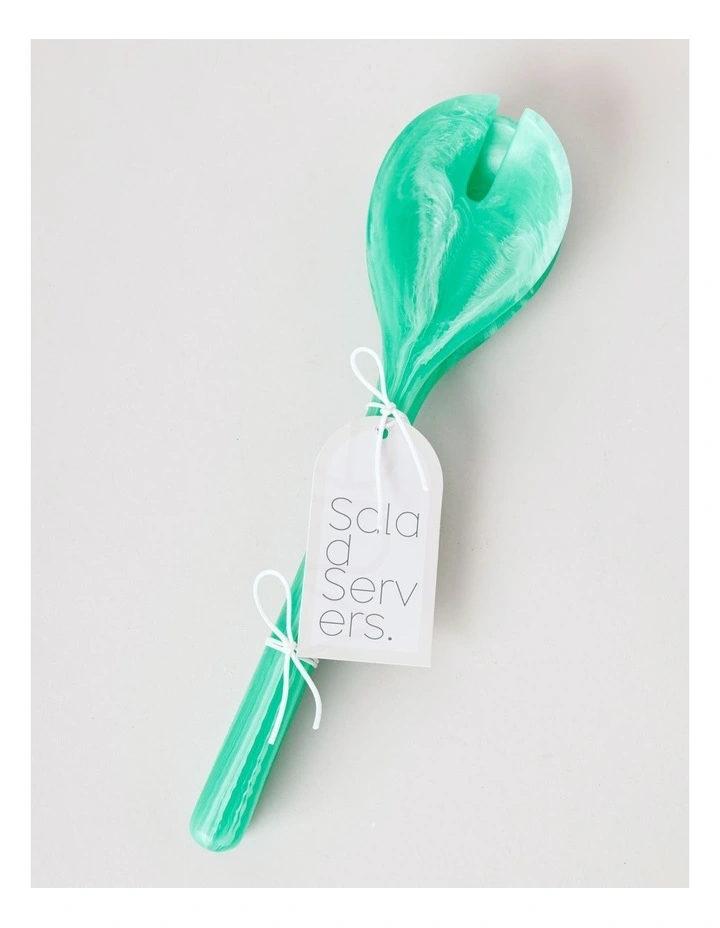 Pastel Brights Salad Server Set of 2 in Teal image 3