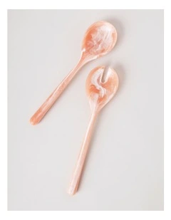 Pastel Brights Salad Server Set of 2 in Peach