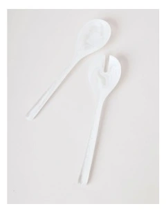 Pastel Brights Salad Server Set of 2 in White
