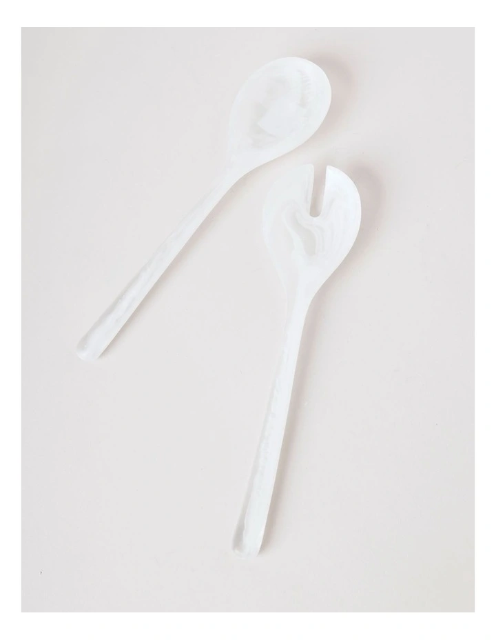 Pastel Brights Salad Server Set of 2 in White image 1