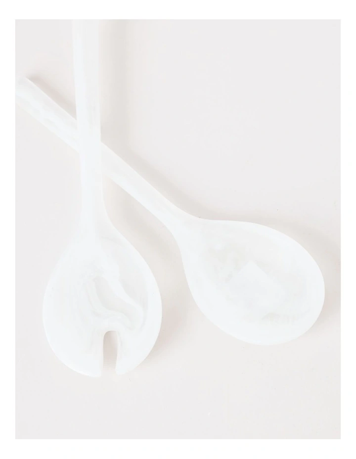 Pastel Brights Salad Server Set of 2 in White image 2