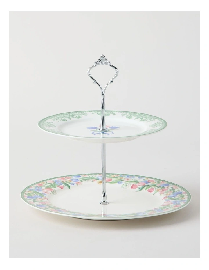 Tulips 2 Tier Cake Stand in Multi image 1