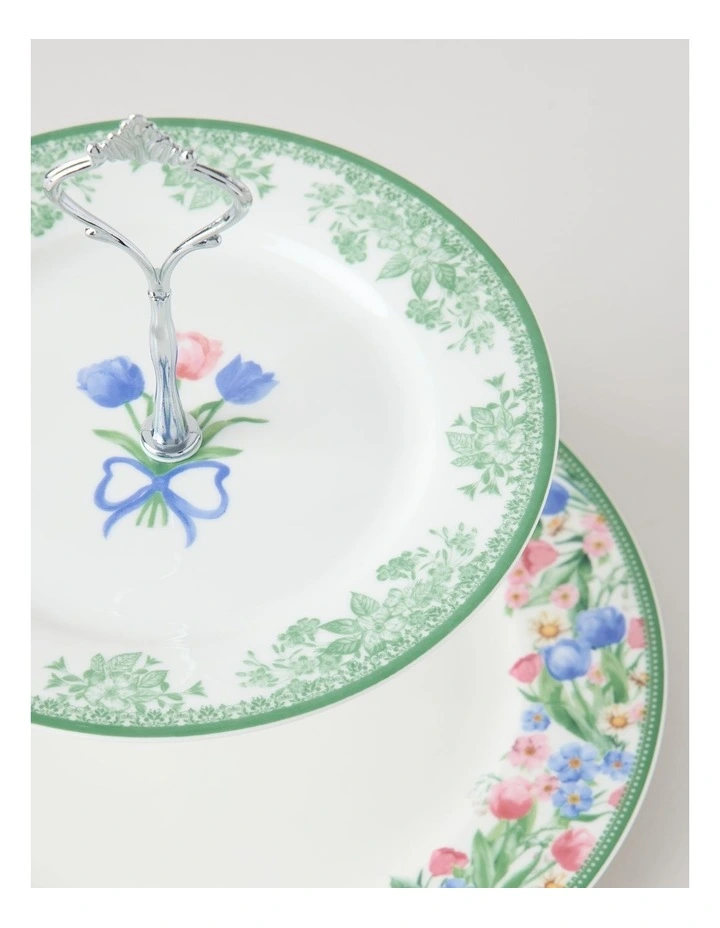Tulips 2 Tier Cake Stand in Multi image 4