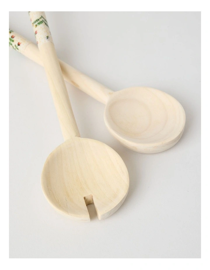 Artists of Ampilatwatja x Art Series Bush Flowers Salad Servers by Latoya Ngwarraye Petrick image 2