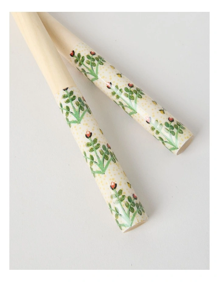 Artists of Ampilatwatja x Art Series Bush Flowers Salad Servers by Latoya Ngwarraye Petrick image 3
