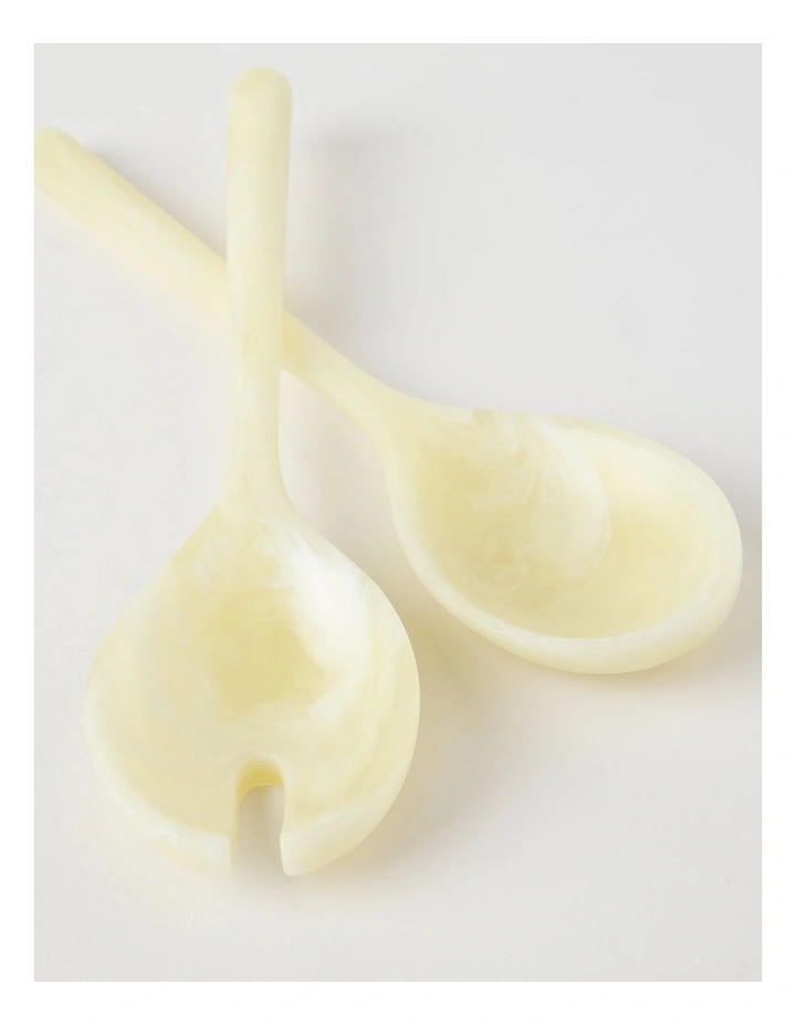 Pastel Brights Salad Server Set of 2 in Yellow image 2