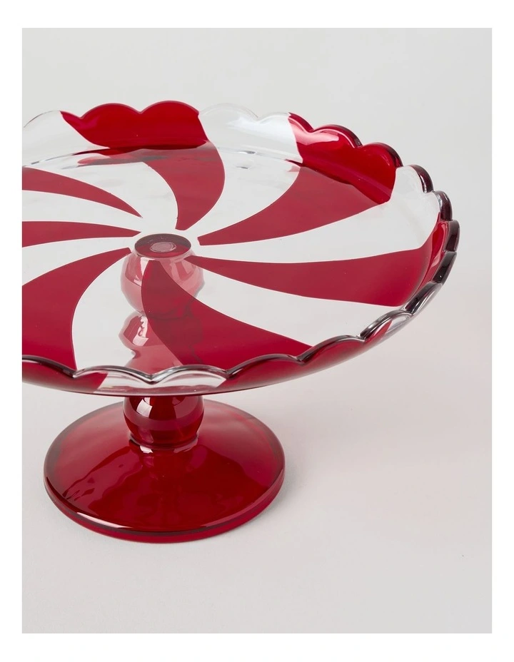 Christmas Candy Cane Cake Stand 25cm in Red image 3