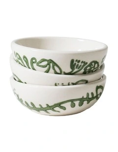 Australian Farmhouse Condiment Bowls Set Of 3 in White