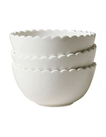 Annie Collection Condiment Bowls Set Of 3 in White