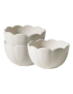 French Bazaar Condiment Bowls Set Of 3 in White