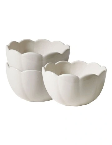 French Bazaar Condiment Bowls Set Of 3 in White